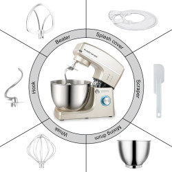 Batteur sur socle SUNATUR 8L : Mélange puissant, pétrissage et fermentation de la pâte